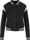 Urban Classics Damen Sweatjacke, Jacke, Schwarz (Blk/Wht 00050), XS