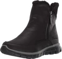 Skechers Damen Synergy Collab Kurzschaft Stiefel, Black Microleather Faux Sherpa, 39