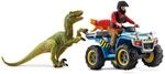 SCHLEICH 41466 Flucht auf Quad vor Velociraptor, f&uuml;r Kinder ab 5-12 Jahren,