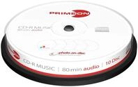 PRIMEON CD-R 80Min/AUDIO Cakebox (10 Disc), photo-on-disc Surface, Inkjet...