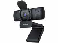 AUSDOM Webcam, Autofokus Webcam mit Mikrofon, Privatsphäre, Plug and Play USB