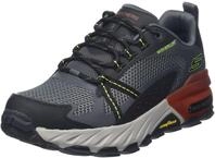 Skechers Herren Max Protect Walking-Schuh, Charcoal Leather Synthetic Mesh Multi