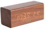 Karlsson Wecker Block - Dunkles Holz - 16x7,2x7cm
