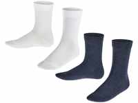 FALKE Unisex Kinder Socken Happy 2-Pack K SO Baumwolle einfarbig 2 Paar, Mehrfarbig