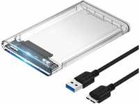 SABRENT Festplattengehäuse 2,5 Zoll, SSD HDD SATA zu USB 3.2x1 Gehäuse...