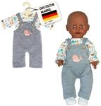 Heless 1215 - Puppenkleidung im Design Wal Bobby, 2 teiliges Set mit grauer Latzhose