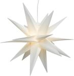 LED 3D Stern silber Batterie Timer Adventsstern Weihnachten Deko &Oslash; 30 cm