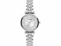 Emporio Armani Uhr für Damen , Zweizeiger Uhrwerk, 32mm Silbernes Edelstahlgehäuse