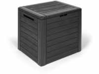 Kreher Kompakte Kissenbox/Aufbewahrungsbox in Anthrazit mit 140 Liter Volumen.