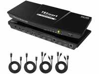 TESmart HDMI KVM Switch 2 PC 2 Monitore, 4K@60Hz KVM-Switches mit EDID Emulator,