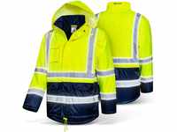 Safetytex Winter Warnschutz Parka Arbeitsjacke Warnschutzjacke Warnjacke Jacke