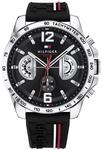 Tommy Hilfiger Multi Zifferblatt Quarz Uhr f&uuml;r Herren mit Schwarzes Silikonarmband -