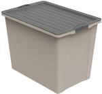 Rotho Compact Aufbewahrungsbox 70l mit Deckel und Rollen, Kunststoff,