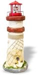 NATIV LEMODO Gartendeko Leuchtturm 81 cm hoch | Handbemalte Gartenfigur mit