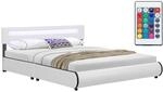 Juskys Polsterbett Sevilla 180x200 cm mit LED Beleuchtung, Lattenrost &...