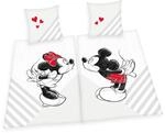 Herding Mickey & Minnie Mouse Partnerbettw&auml;sche-Set, 2 x Kopfkissenbezug 80 x 80 cm,
