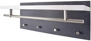 HAKU Wandgarderobe edelstahloptik, granitoptik, wei&szlig;, MDF, Metall - Ma&szlig;e: B 75 cm x