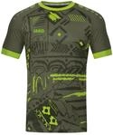 JAKO Kinder Trikot Tropicana (Kurzarm), Khaki/Neongr&uuml;n, 164