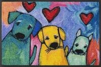 wash+dry Fu&szlig;matte, Doggies 50x75 cm, innen und au&szlig;en, waschbar