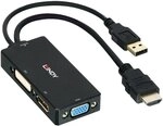 LINDY 38182 Monitor Konverter [HDMI-DisplayPort, DVI, VGA] Schwarz