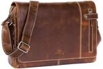 ALMADIH Leder Umh&auml;ngetasche DYLAN Premium Rindsleder - Ledertasche mit Laptop Fach