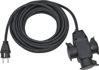 Brennenstuhl Baustellen-Verl&auml;ngerungskabel, 3-Fach Gummikupplung IP44 10m