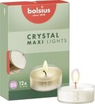 bolsius &ndash; Maxi XL Teelichter Clear Cup Transparente H&uuml;lle Wei&szlig; Brenndauer 8