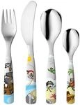 Gnali & Zani "Piraten" Kinder Besteck Set 4-teilig | je 1x Messer, Gabel, Ess- und