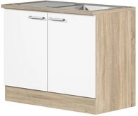 Flex-Well 00007536 Sp&uuml;lenunterschrank Samoa wei&szlig;, Sonoma Eiche 100 x 85 x 60...