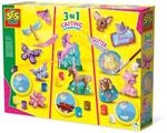 SES Creative 01288 Gips Gie&szlig;en 3-in-1 Set - Blumen, Schmetterlinge und Katzen,