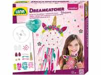 Lena 42701 - Bastelset Dreamcatcher Einhorn, 56 Teile Komplettset zum Traumfänger