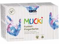 KREUL 2319 - MUCKI Funkel-Fingerfarbe, 6 x 150 ml, auf Wasserbasis, schimmernde