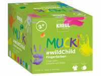KREUL 2305 - Mucki Fingerfarben Set Wild Child, auf Wasserbasis, für Kinder ab 2