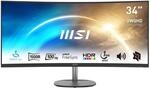 MSI PRO MP341CQDE &ndash; 34" UWQHD (3440x1440) im 21:9-Format, 1500R Curved, 100Hz,