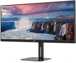 AOC U34V5C - 34 Zoll WQHD Monitor, Lautsprecher, höhenverstellbar (3440x1440, 100 AOC U34V5C - 34 Zoll WQHD Monitor, Lautsprecher, höhenverstellbar (3440x1440, 100