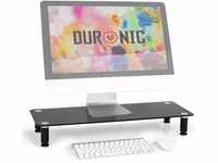 Duronic DM052-4 Monitorständer | 70 x 24 cm schwarze Glasplatte | Bis 20 kg 