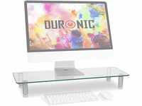 Duronic DM052-1 Monitorständer | 56 x 24 cm transparente Glasplatte | Bis 20...