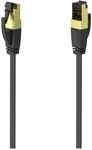 Hama 00200691 RJ45 Netzwerkkabel, Patchkabel CAT 8 S/FTP 0.5m Schwarz vergoldete
