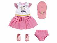BABY born Little Kindergarten Outfit mit Puppenkleid, Basecap, Höschen und...