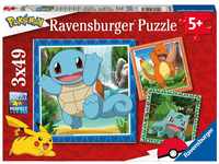 Ravensburger Kinderpuzzle 05586 - Glumanda, Bisasam und Schiggy - 3x49 Teile Pokémon