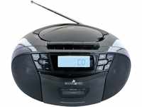 SCHWAIGER 658026 CD-Player mit Kassette und Radio MP3 USB Anschluss FM Radio AUX