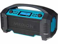 MEDION E66050 DAB+ Baustellenradio (Integrierter Akku, IP54 Schutz gegen...
