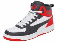 Puma Unisex Rebound Joy Sneaker, White-Asphalt-High Risk Red, 44.5 EU