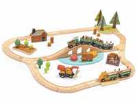 Tender Leaf Toys Eisenbahn Wald mit Zubehör (Holzspielzeug, Material Holz,