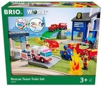 BRIO World 36025 Polizei und Feuerwehr Set Deluxe - Gro&szlig;es Rettungskr&auml;fte-Set mit