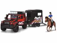 Dickie Toys - Horse Trailer Set (42 cm) - rot-schwarzer Spielzeug-Truck mit