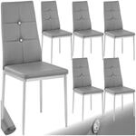 tectake&reg; Moderne St&uuml;hle, 6er Set, 6X Stuhl mit Bezug aus Kunstleder, Glitzersteine,