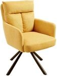 Riess Ambiente Drehbarer Retro Stuhl Big George - senfgelb - mit Armlehnen und