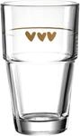 Leonardo Solo Latte-Macchiato Glas 1 St&uuml;ck, Glas-Becher mit Herzen Aufdruck,