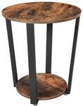 VASAGLE Beistelltisch rund, Couchtisch, Sofatisch mit Stahlgestell, 50 x 50 x...
